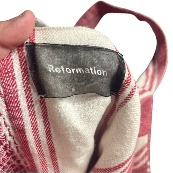 Reformation Linen Coconut Romper Size 6 Cuba Stripe - Picture 3 of 7